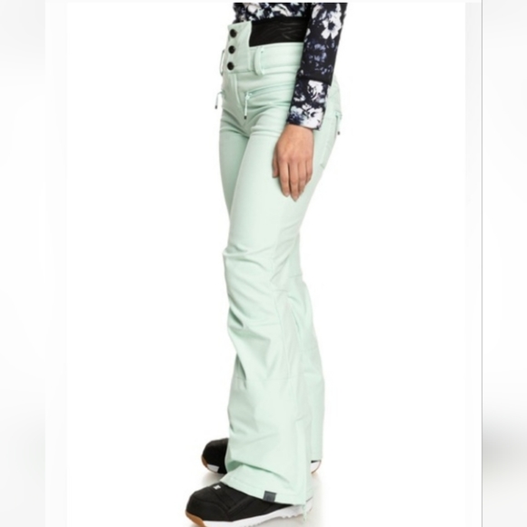 Roxy Rising High Shell Snow Pants in Fair Aqua Women’s Pants NWT - Picture 4 of 9